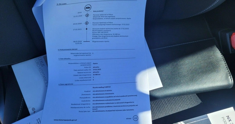 Lexus NX cena 138900 przebieg: 49474, rok produkcji 2019 z Kraśnik małe 781